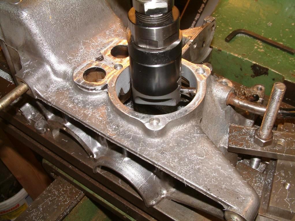 Boring the crank case.JPG